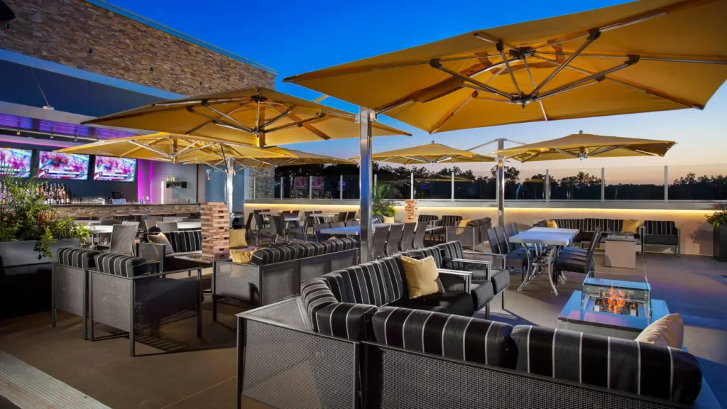 TOPGOLF OVERLAND PARK ROOFTOP TERRACE WITH FIRE PITS